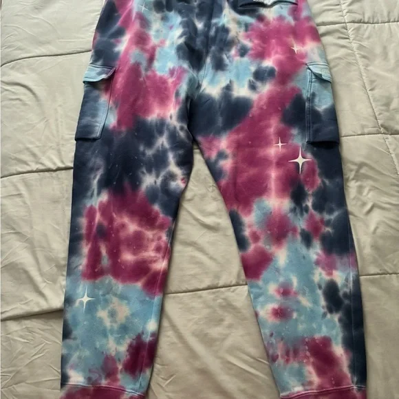 Nike Abstract Galaxy Cargo Fleece Men's SweatPants Purple-Blue size men’s XXL - Picture 2 of 5